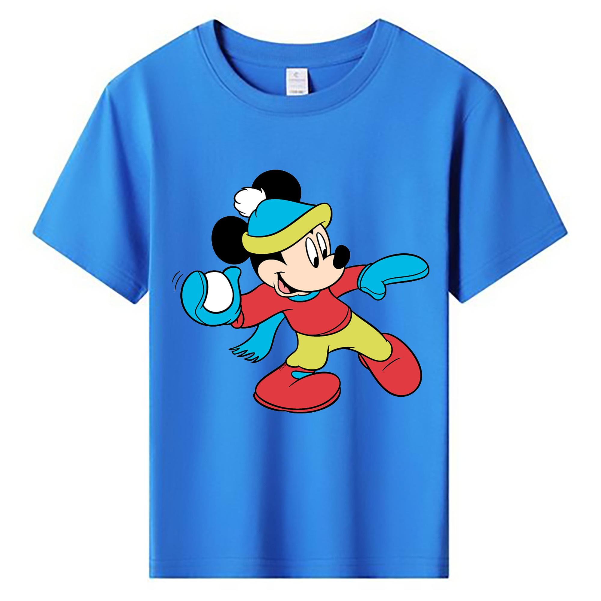 ミッキーマウス Mickey Mouse 綿100％キッズTシャツ（フロントプリント）